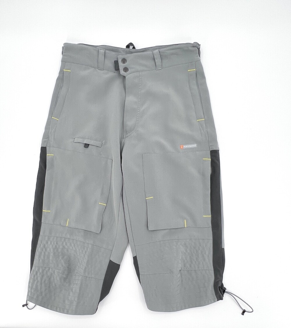Zumba Wear Pants Womens Medium Gray Capri Tie Ankle Pockets Dance workout